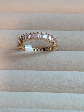 18k Gold Filled Baguette-Cut Eternity Band  Size 8.5 - W080526-02